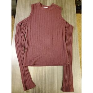 Shoulderless Long sleeve Crop